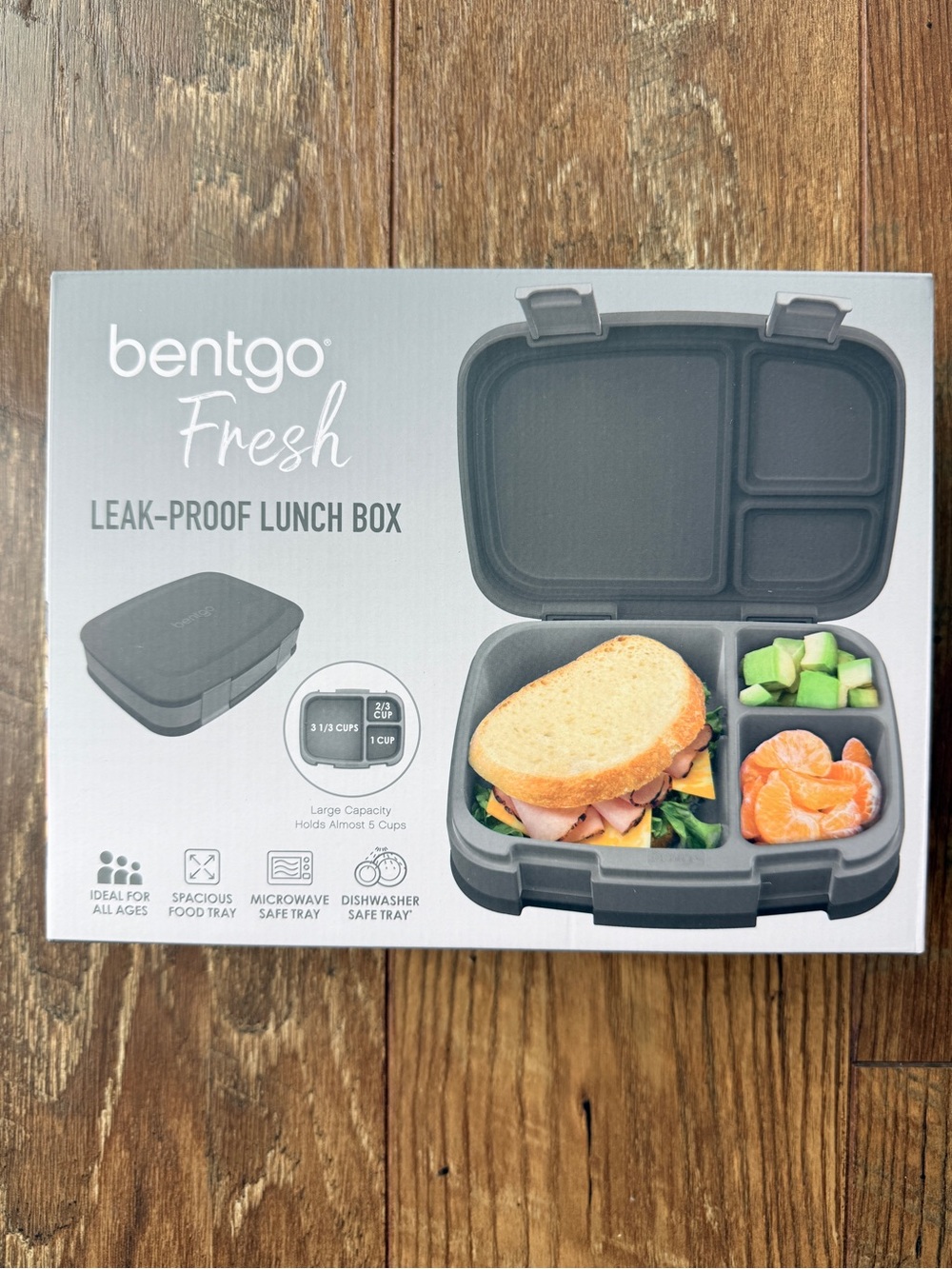 NIB Bentgo Fresh Leak-Proof Lunch Box - Charcoal Gray